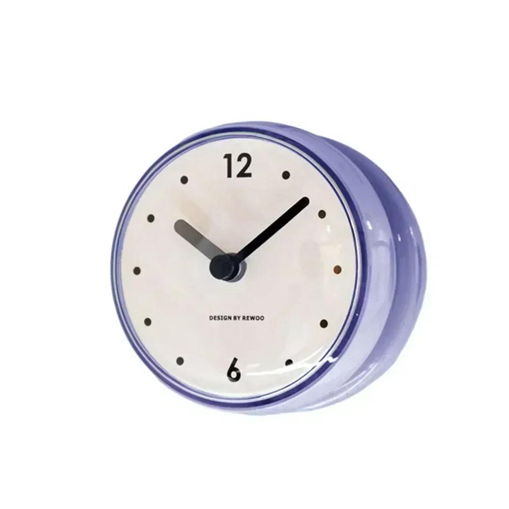 For Home Bathroom Wall Clock Sucker Wall Clock Suction Cup Clock Bathroom Wall Clock Waterproof Anti-Fog Black