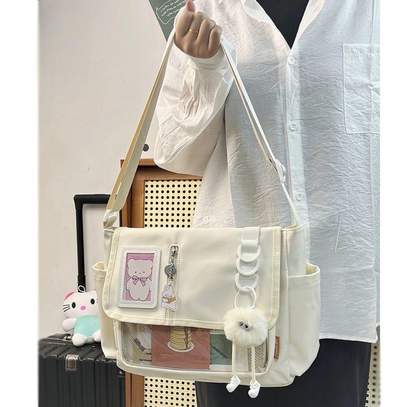 Y2K Japanese Harajuku School Bags for Teenage Girls New 2025 Transparent Itabag Crossbody Bag DIY Badges Display Plate Ita Bag