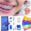 Kit Pennelli per Cura Dentale 8 Pezzi Pulizia Denti Apparecchi Ortodontici Spazzolino da Denti con Spazzolino Interdentale Filo Interdentale Cera Ortodontica Kit da Viaggio