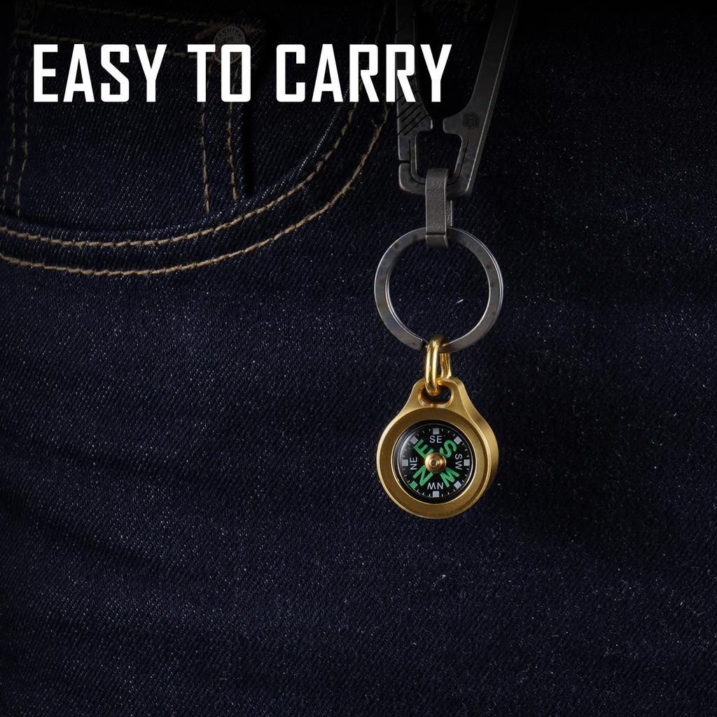 MecArmy CMP Grade Teardrop Survival Hiking Handheld Compass for Easy Direction Recognition Titanium/Brass Compass, Compass, Compass, (Brass)