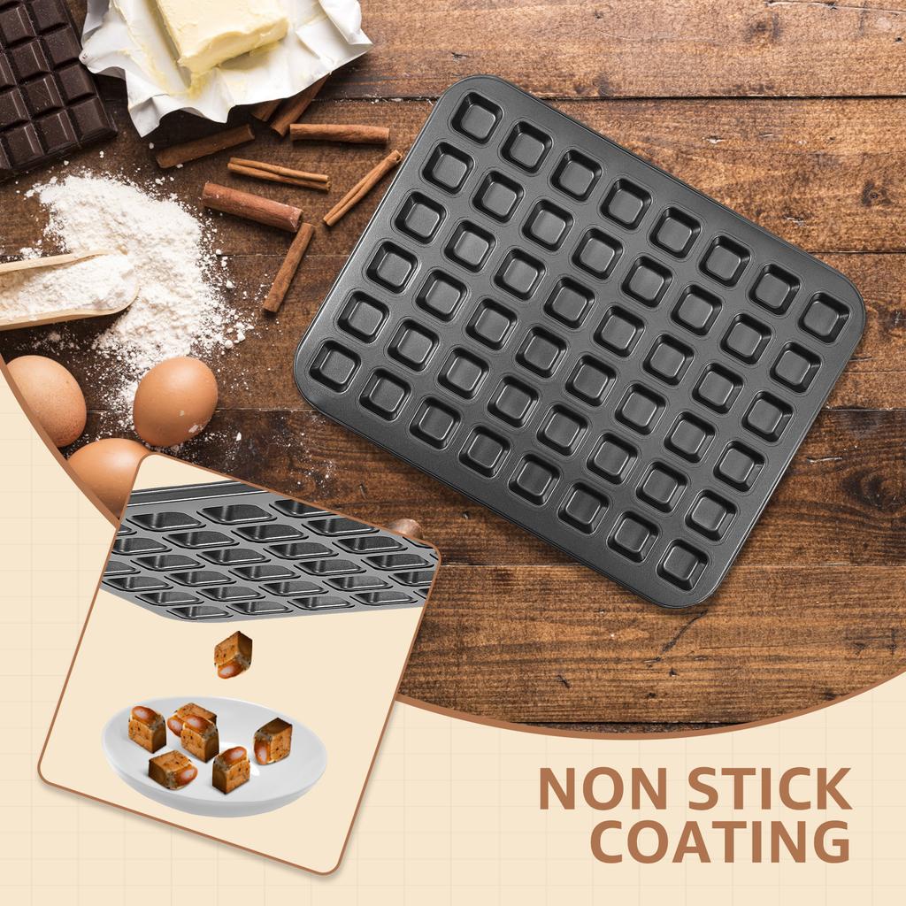 48 Cavity Carbon Steel Mini Muffin Pan Nonstick Easy to Clean Mini Brownie Bite Pans for Cheesecake Cake Kitchen Accessories