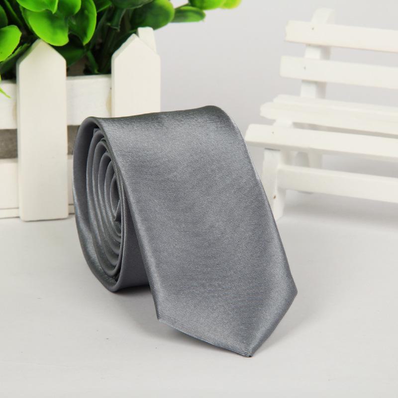 Casual Korean Style Narrow 5cm Solid Color Tie for Men