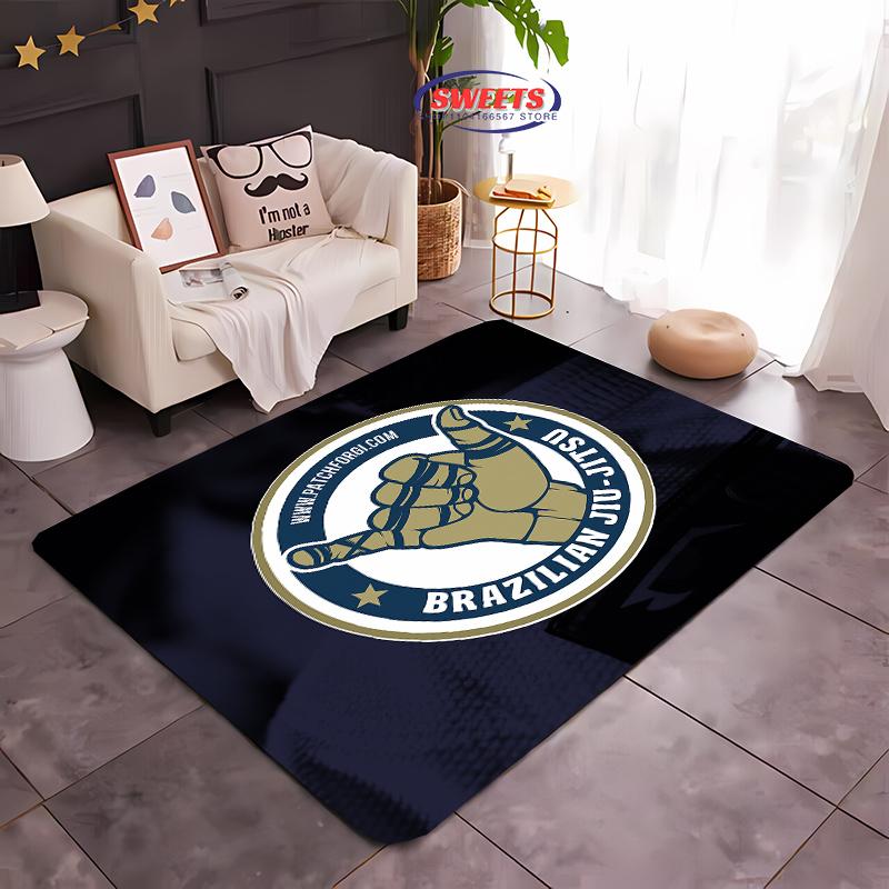3D Jiu-Jitsu Warrior Japanese Bjj Gi & Black Belt Mma Rug, Carpet for Living Room Bedroom Sofa Doormat Decor Non-slip Floor Mat