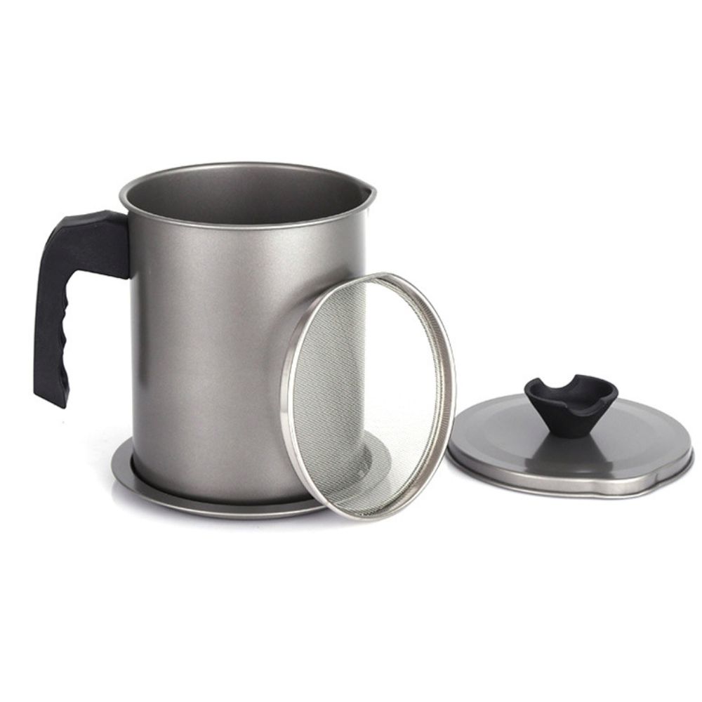 Japanese Style Storage Oil Tank Stainless Steel Grease Container Grease Keeper Lard Can  Household
