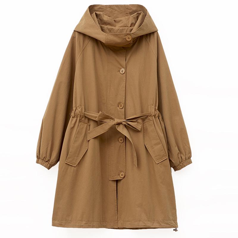 Plus Size Mid-Length Trench Coat for Women - 2024 Autumn Fashion, Loose-Fit & Slimming Design