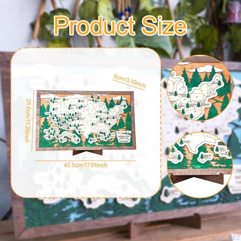 Wooden Parks Travel with Trees, Wall Hanging US Art for Boyfriend Birthday Gifts