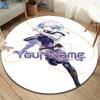 Anime Fusion Custom Name Round Area Rug Carpet Rug For Living Room Bedroom Sofa Playroom Decor Nonslip Floor Mat