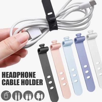 5 Stück Kabel-Organizer Silikon Wiederverwendbare Kabelbinder Flexible Drahtverwaltung für Kopfhörer TV USB Computer-Kabel Lebensmittelbeutel Vorhänge Regenschirme Aufbewahrung