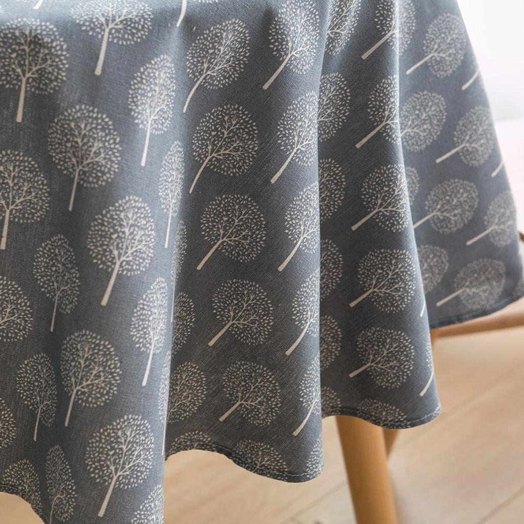 Black Small Tree Tablecloth Small Round Table Printed Tablecloth Round  Suitable for Holiday Dining Rooms, Living Rooms, Family Gatherings