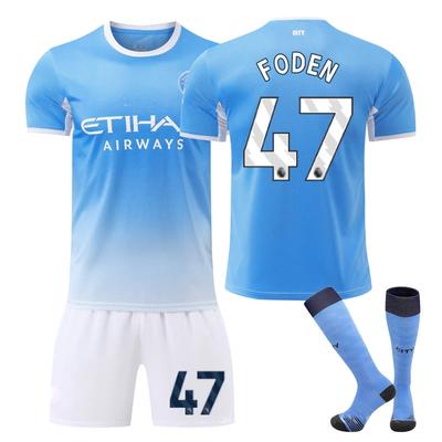 2026-27 Manchester City Domáci #47 FODEN Biely Športový Tréningový Dresový Set s Ponožkami Pre Dospievajúcich Deti Dospelých Vlastné Meno Futbalové Dresy