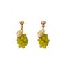 Elegant Grape Stud Earrings Sweet and Fresh Female Earrings Small Green Grapes