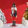 30cm Wooden Nutcracker Ornament Soldier Figurement Handcraft Doll Toy Home Office Table Xmas Decoration Statues Christmas Gift