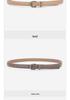 Elegant Women's Two-Layer Genuine Cowhide Leather Belt with Retro Silver Pin Buckle - Thin Decorative Accessory for Pants