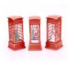 Christmas Red Vintage Luminous Phone Booth Lantern Christmas Tree Snowman Santa Claus Figurine In Telephone Booth Decoration