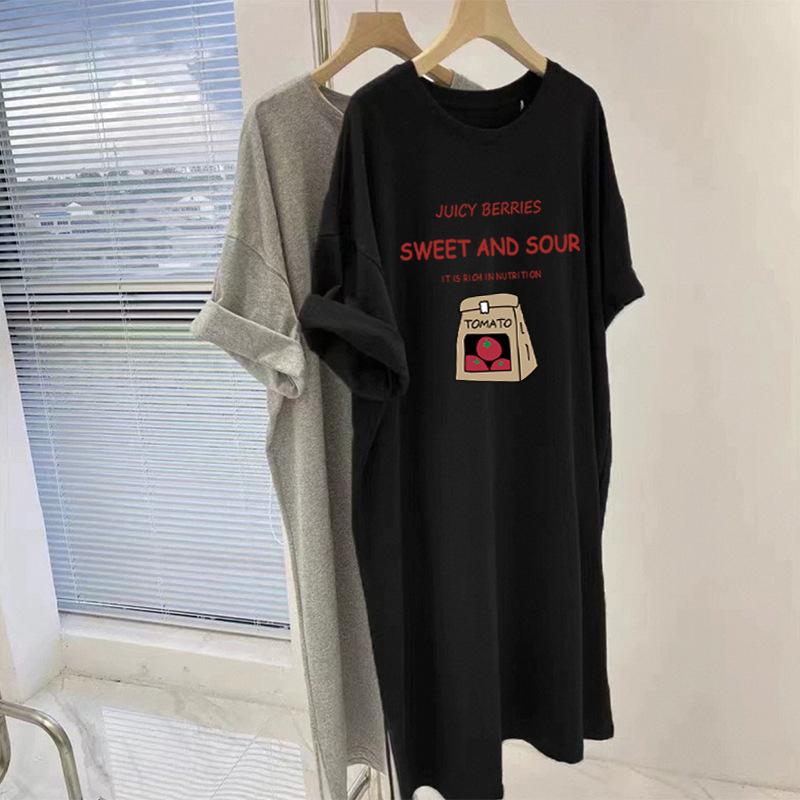 Maternity Summer Dress Pregnant Mother New Fashion Short Sleeve Loose Long Knee Maternity Skirt Summer