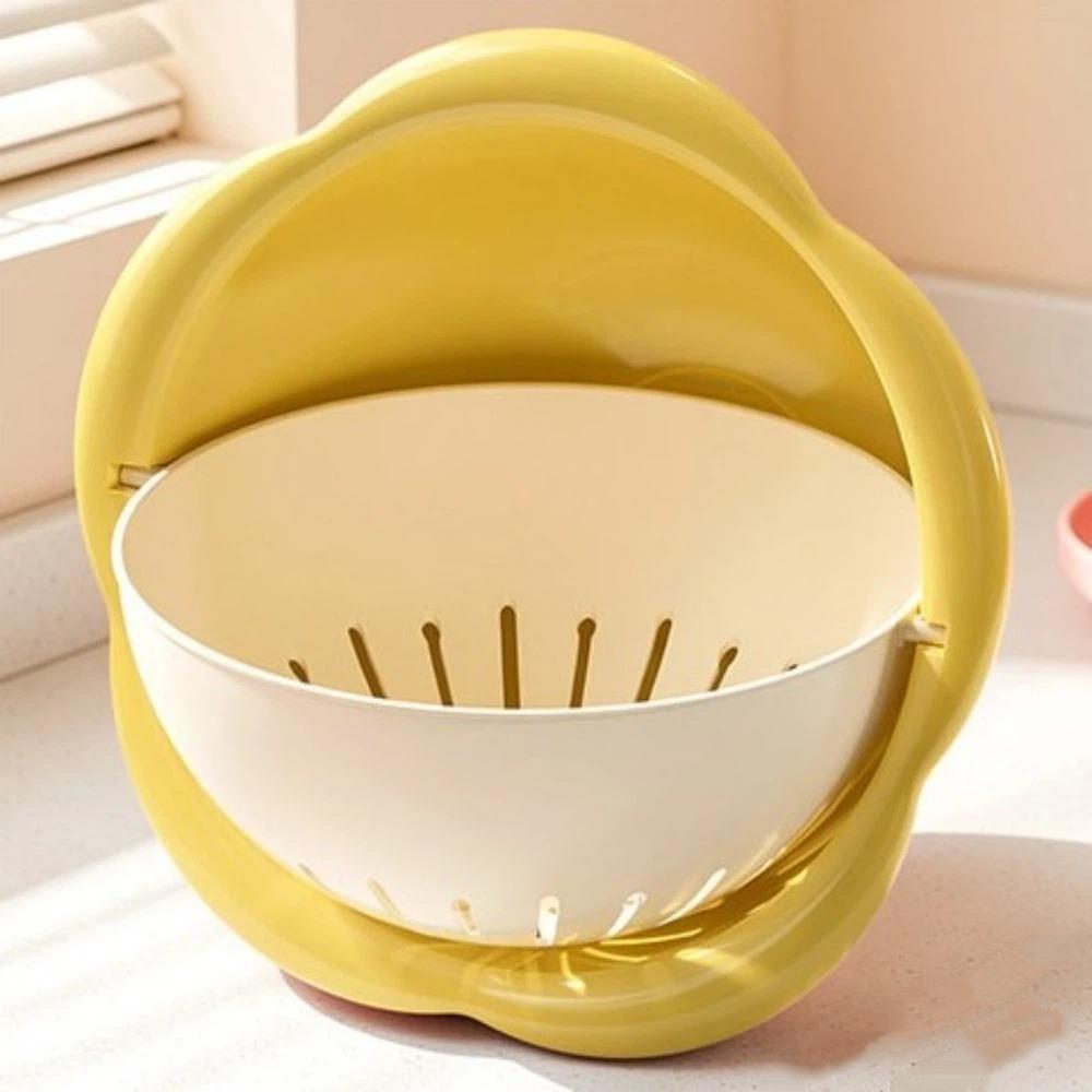 Double Layer Vegetable Colander Large Capacity Fruit Washing Basket Thick Kitchen Strainer Kitchen