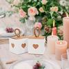 10PCS Candy Box Heart-shaped Packaging Boxes Gift Box Vintage With Ribbon Heart-printed Gift Box Kraft Paper With Twine 5.5x5.5cm