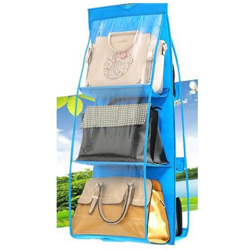 Modern Minimalist Hanging Wardrobe Organizer For Purses In Pink