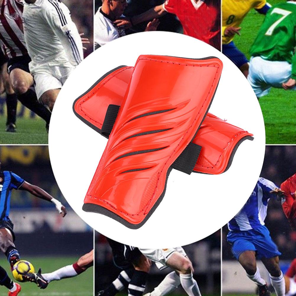 1 Pair Child Foot Sports Shinguards Kids Soccer Shin Guards Legs Protector Red