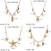 Summer Ocean Jewelry Necklace With Shell And Starfish Pendant For Women