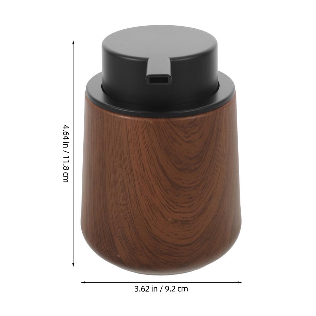 Dispenser Sapone Liquido Schiumogeno Legno di Noce Effetto Venature Vintage 250ml Bottiglia Ricaricabile con Pompa Schiumogena per Bagno Cucina Dispenser Pompa Sapone