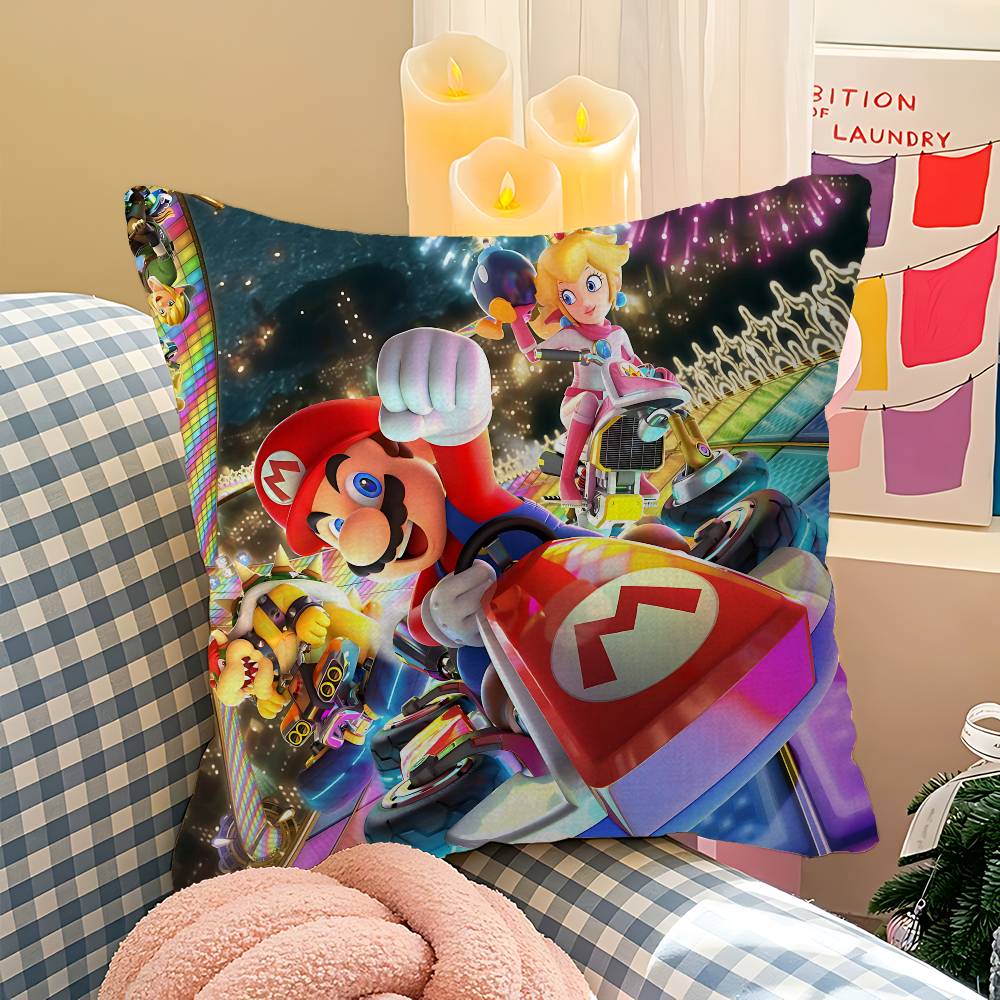 Game M-Mario-O Cartoon Pillow Anime Pillow Sofa Bed Head Pillow Cover Cushion Cover 45X45 Cm Fashion