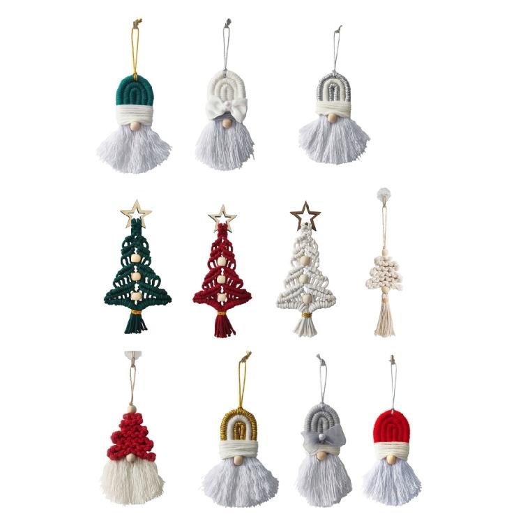 Crocheted Christmas Tree for Home Decor New Year Holiday Sign Knitting Gnome