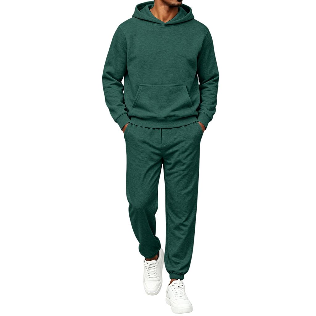 Ensemble Sweat à capuche Sweatshirt Homme Couleur Tenue Décontractée Deux Pièces pour Printemps et Automne