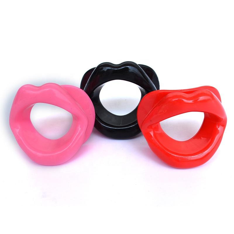 Cheap price rubber oral open lips shaped mouth gag for women bdsm SM bondage sexy mouth gags sex