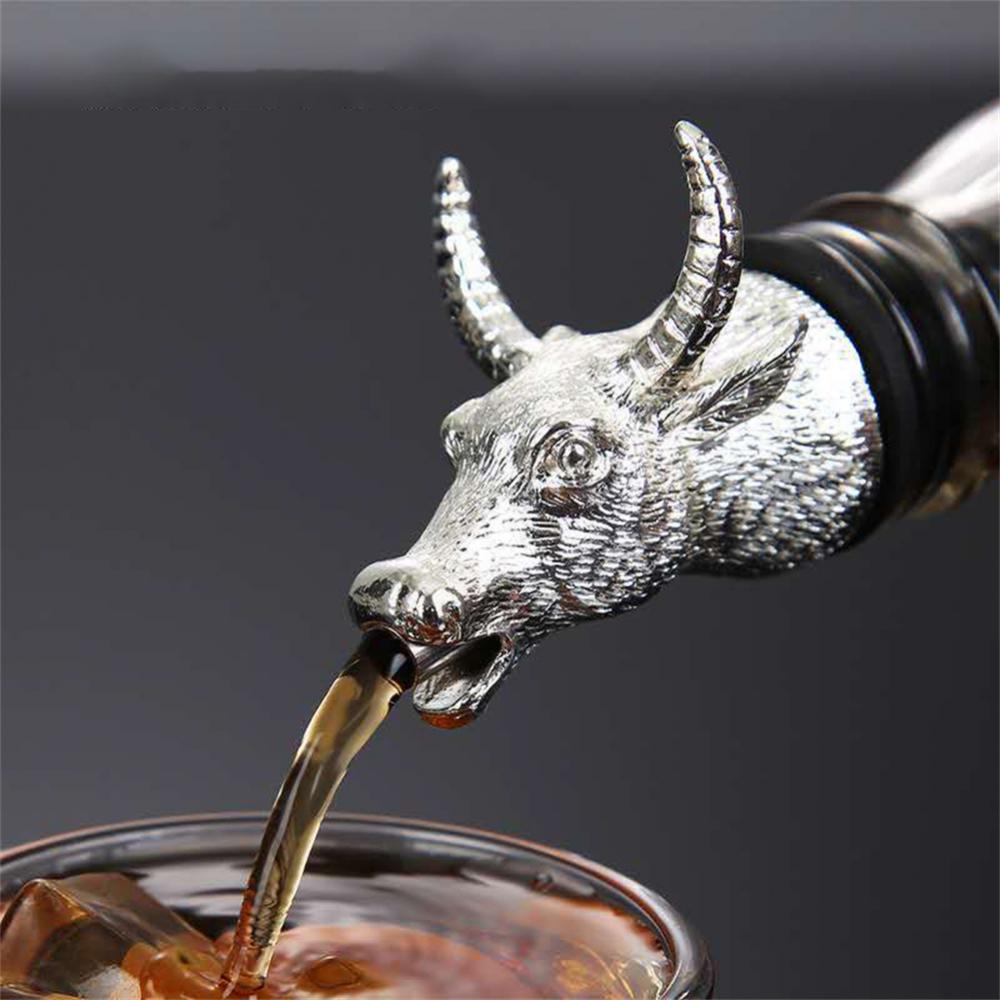 Wine Pourer Deer Elk Lion Wine Stopper Stainless Steel Bartender Tool Deer Head Wine Mouth Wedding Party Bottle Stoppers