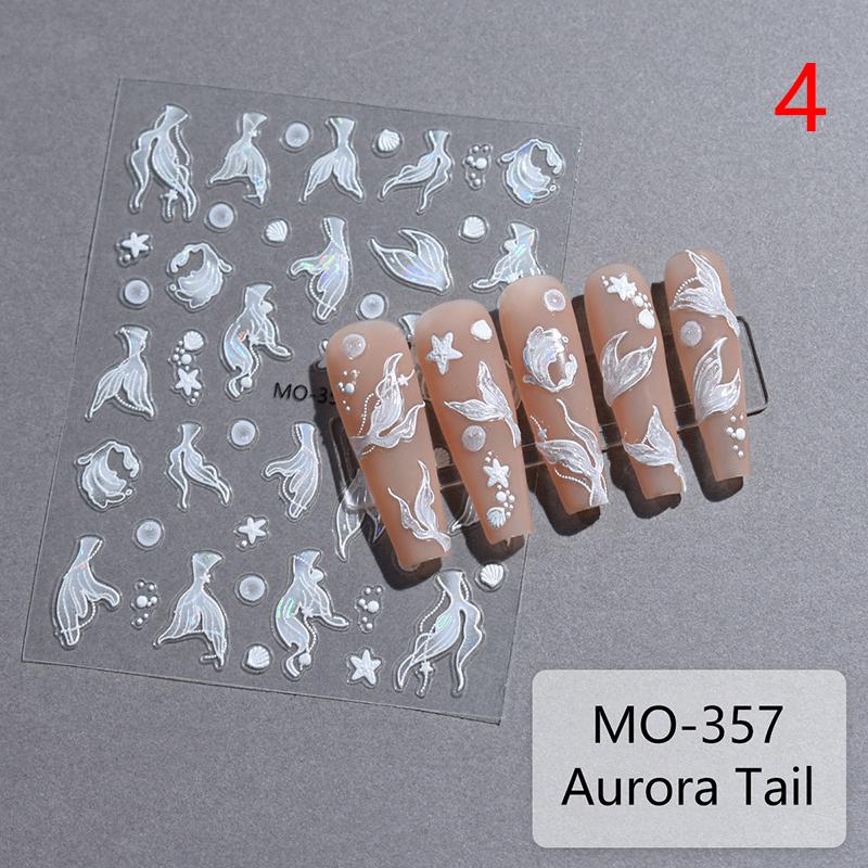 

Мечтательная наклейка для ногтей «Рыбий хвост» с блестками, реалистичное стереоскопическое улучшение, клей для любителей нейл-арта своими руками as the picture