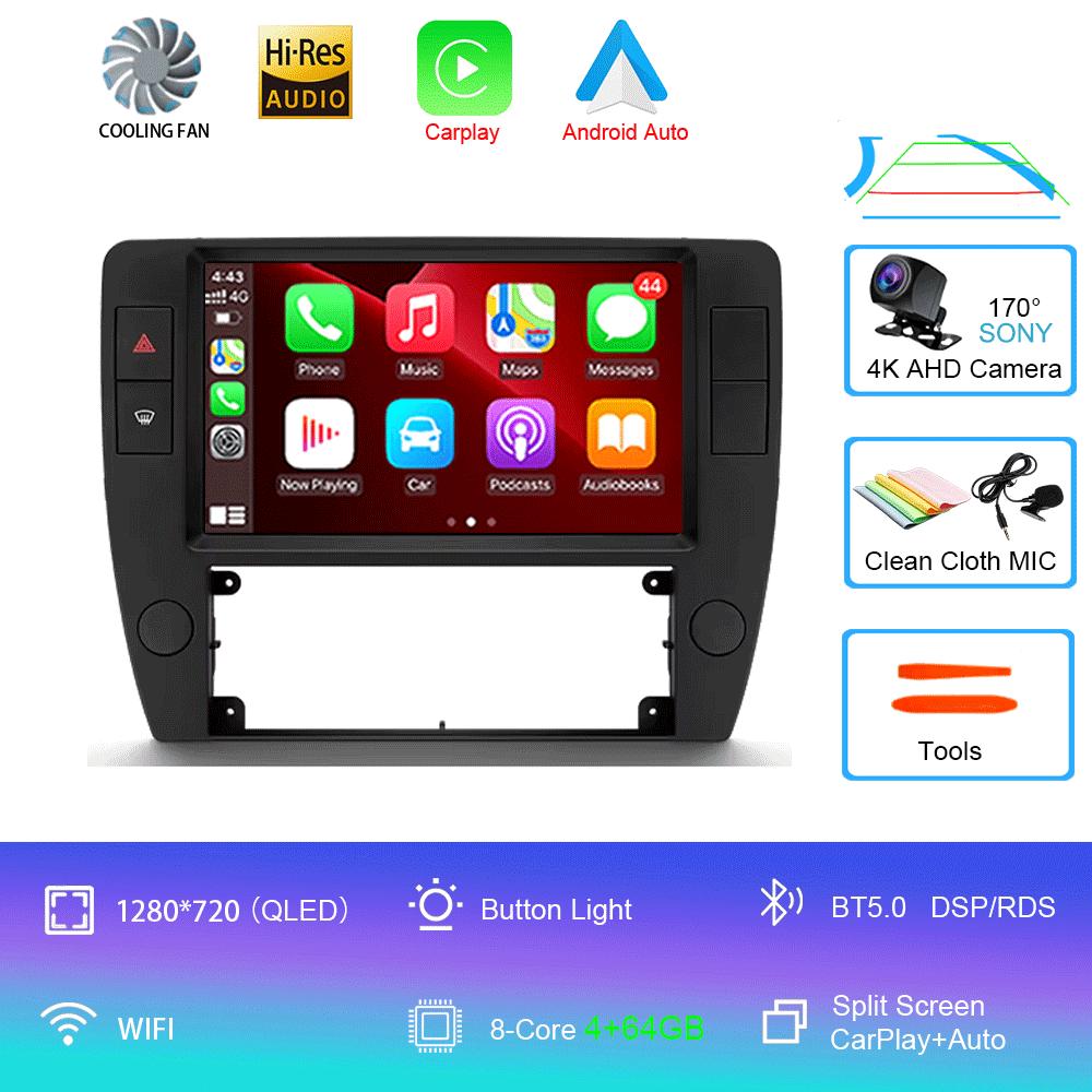 For Volkswagen Passat B5 2000 2001 2002 - 2005 Car Radio Android 14 Carplay Navigation GPS Multimedia Player WiFi+4G Stereo BT