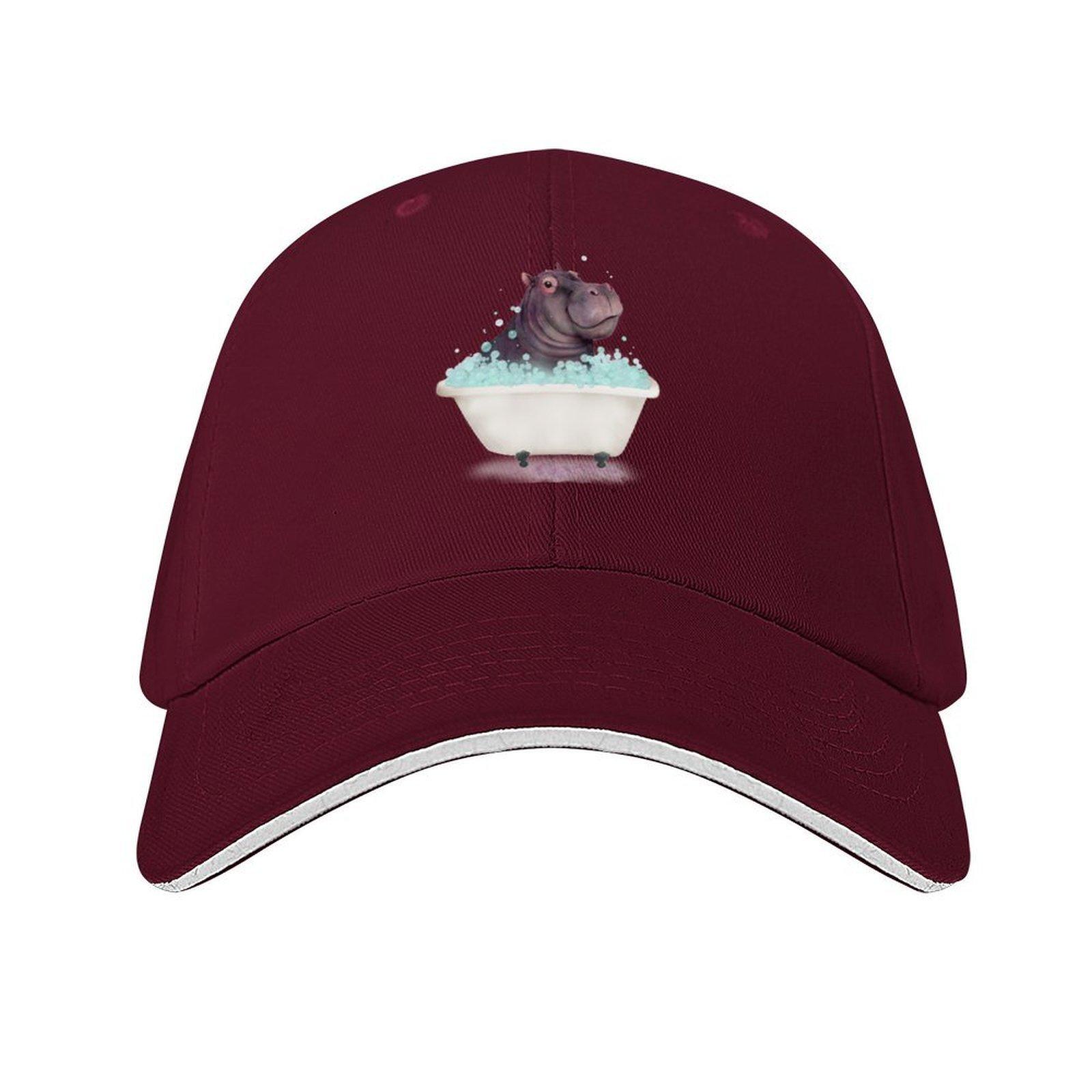 

Hippo in the Bathtub Baseball Cap Funny hats hats on offer New In The Hat Ball Cap Luxury Women Unisexs