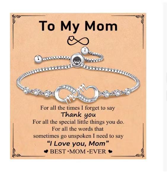 Women Silver Infinite Love Cycle Pull Out Bracelet Personalized Figure 8 Symbol Fashion Jewelry Valentine Day Gift Bracelet