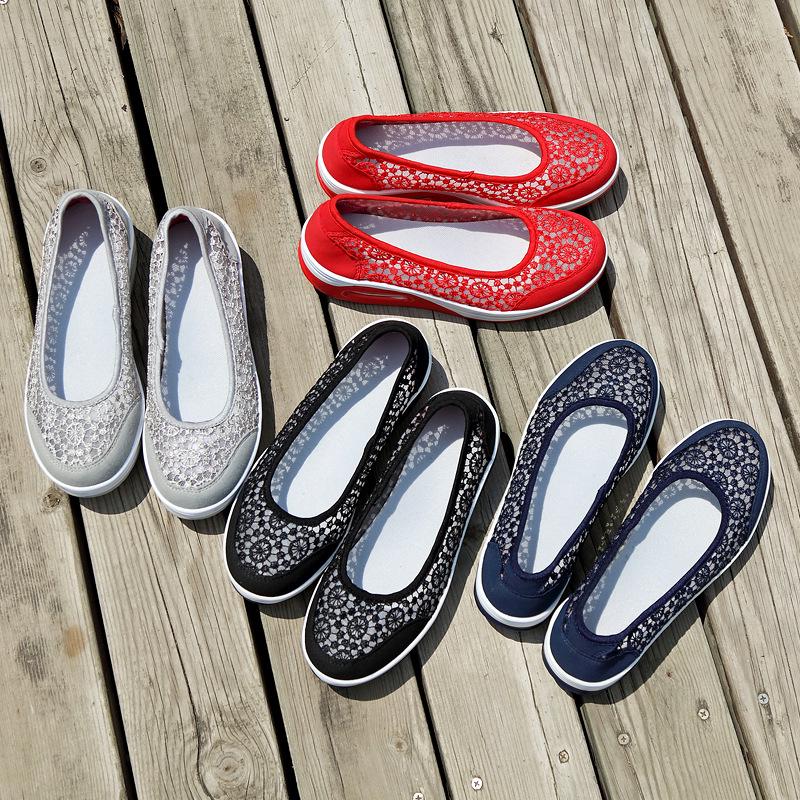 Casual Contrast Lace Slip-on Sneakers Women Spring Autumn Round Toe Sports Running Shoes Femme Going Out Korean Style