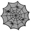 Schwarze runde Schnürsenkel-Deckchen mit Spinnennetzen Tischset für Paare und Einweihung