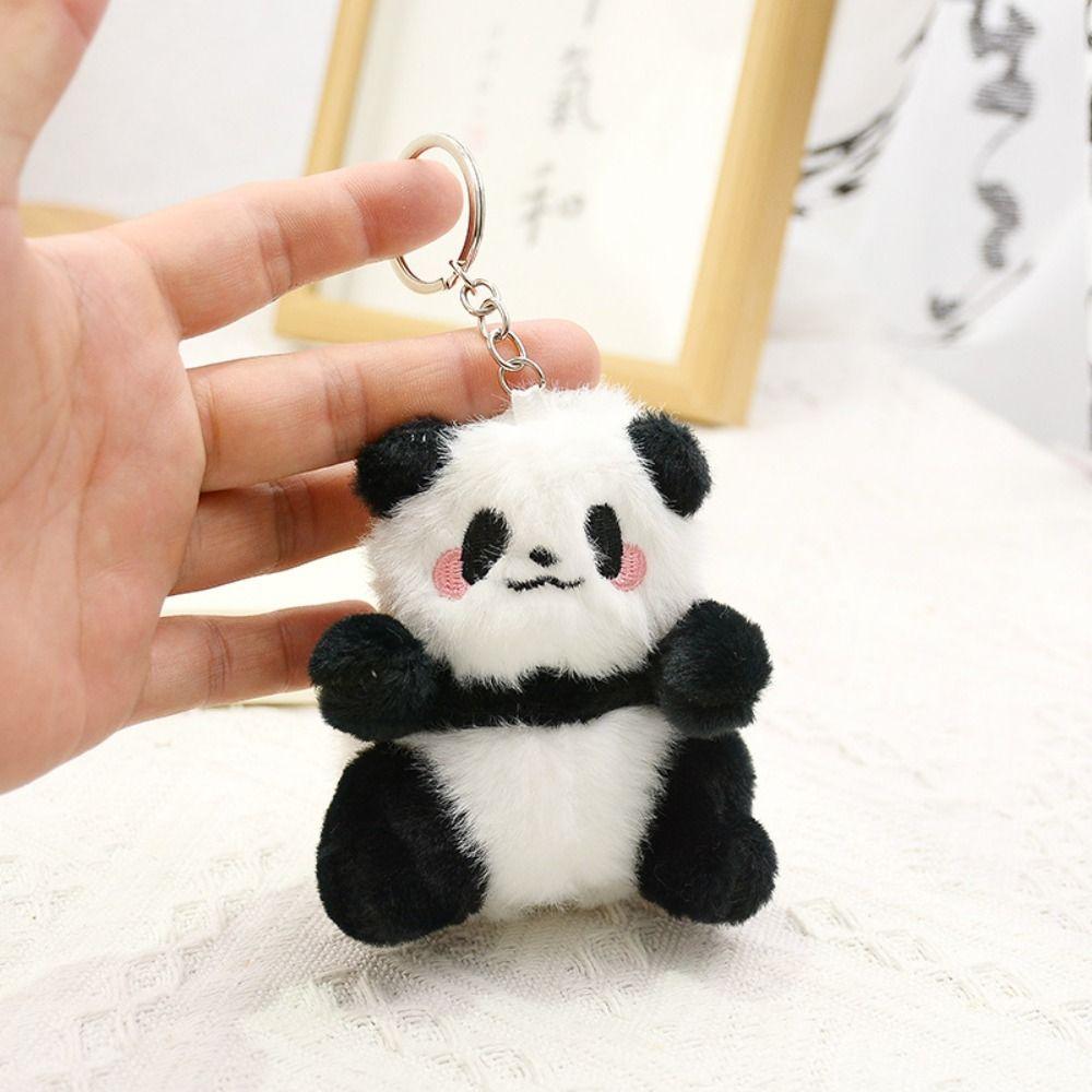 Stuffed Animals Small Panda Plush Doll Sitting Happy Panda Keyrings  Gift for Girls