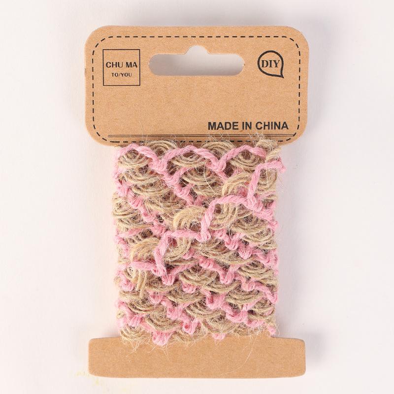 1Cm Cor Tecida Semicircular Corda de Cânhamo, Renda de Cânhamo Oca, Acessórios DIY Feitos à Mão