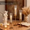 B97A-Gold Candle Holders Set Of 3, Brass Taper Candle Holders For Candlesticks, Decor For Table Centerpiece, Wedding