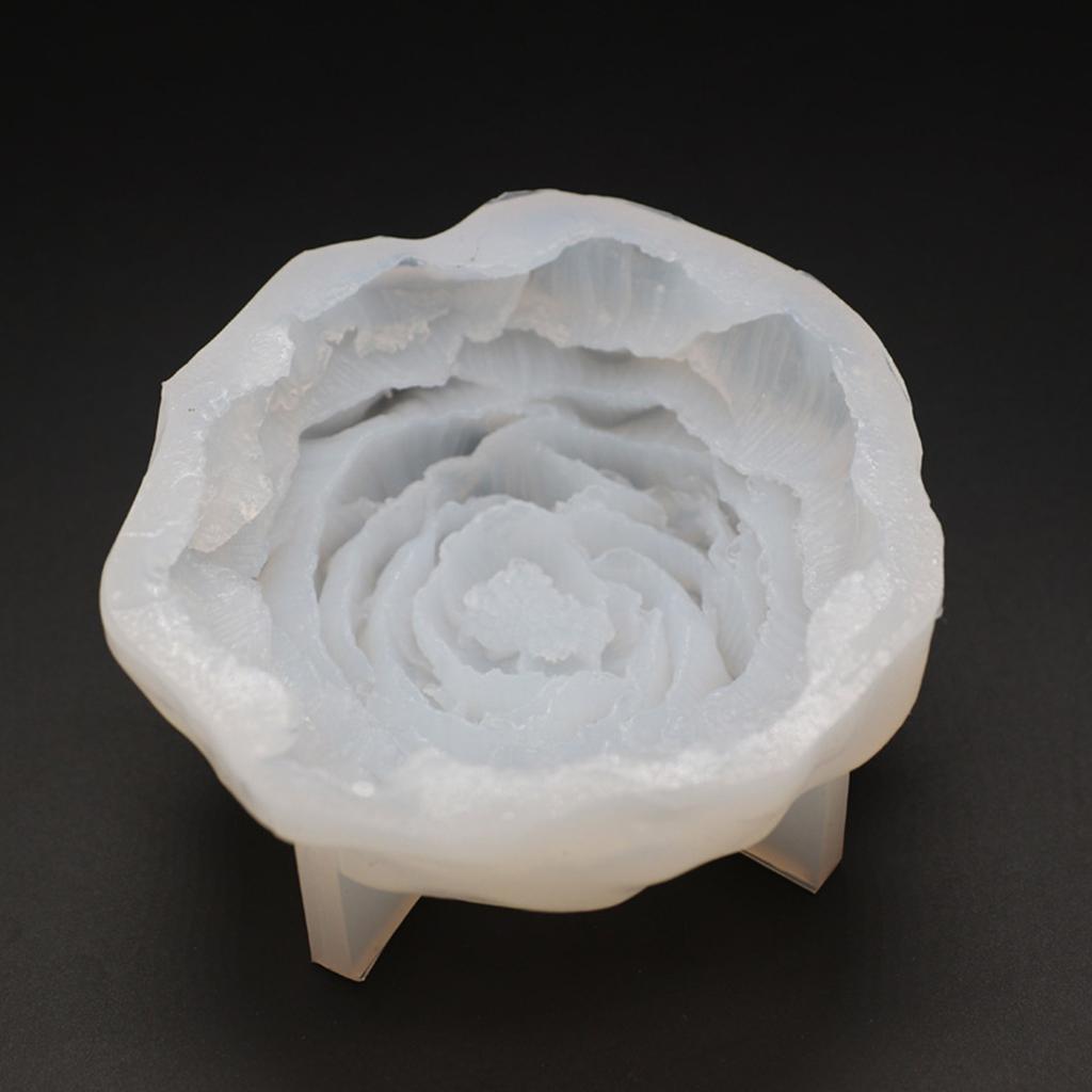 Candle Moulds Peony Flower Shaped Hand-Making Soap Molds Clay Mould Silicone Material Perfect Gift for Hand-Making Lover