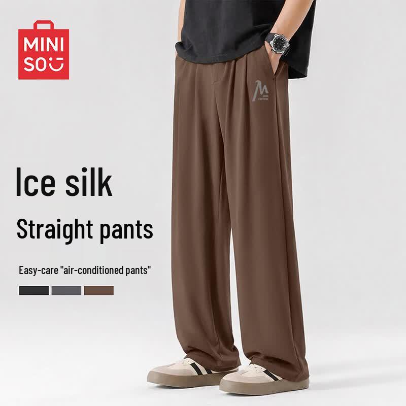MINISO Men s Ice Silk Straight-Leg Casual Trousers M