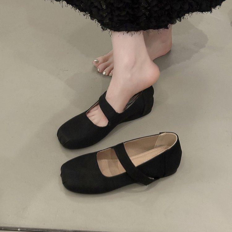 

[youshilai] Французские балетки с простой пряжкой и квадратным носком, новинка осени 2025 года, туфли Мэри Джейн женские 35