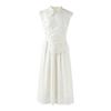 Elegant Stand Collar Sleeveless A-line Midi Dress