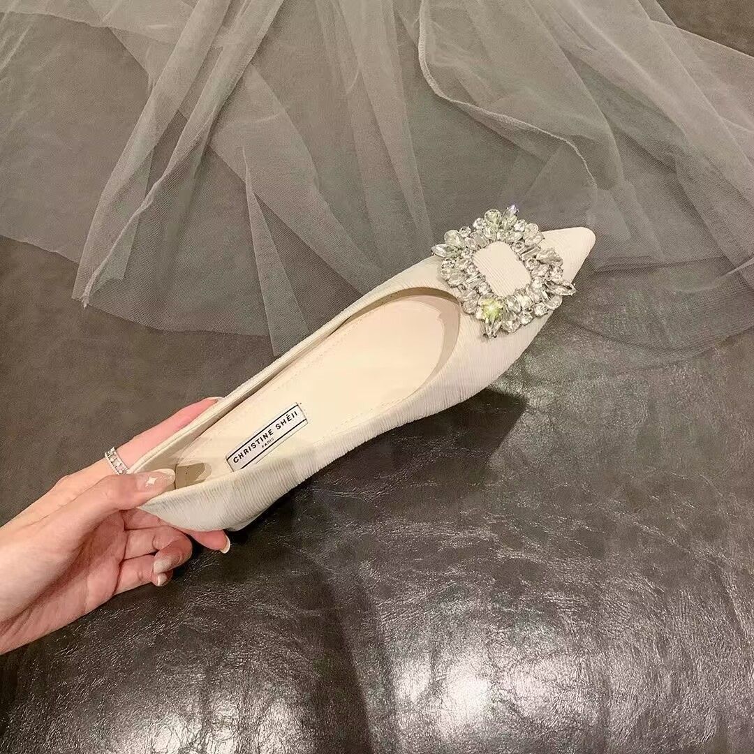 

Туфли Doudou со стразами на плоской подошве, женские, весна-осень 2025, новые французские чувственные туфли для бабушек, модные туфли 43