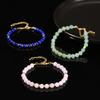 JD Natural Stone Green Aventurine 6mm Round Bead Stainless Steel Bracelet Women Trendy Adjustable Reiki Healing Jewelry Female