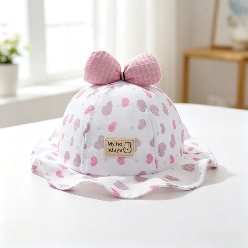 Baby Spring Summer Cotton Sun Hat With Wide Brim For Girls Sun Protection