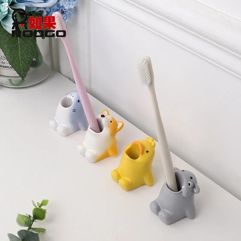 Cute Cartoon Animal Toothbrush Rack Creative Home Decoration Bathroom Dental Shelf Storage Small Ornament