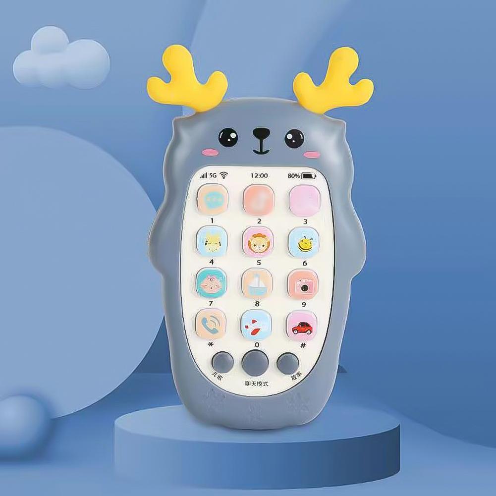 

Детский телефон, игрушка, музыкальный звук, телефон, игрушки для сна с прорезывателем, имитация телефона, детская ранняя развивающая игрушка, подарки для детей Fawn Blue
