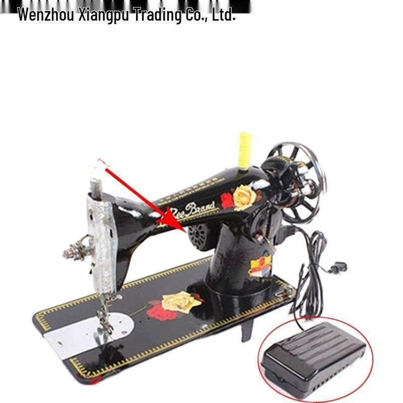 מנוע מכונת תפירה חשמלי בסגנון וינטג' 250W עם דוושת רגל 180W, חוט נחושת מלא, לתפירת בגדים ביתית.