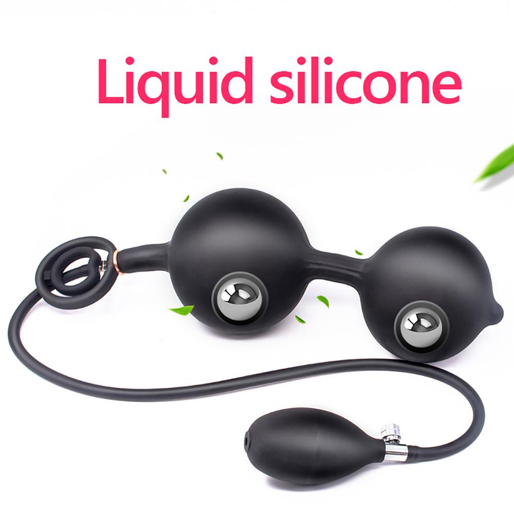 Inflatable Anal Plug Silicone Huge Anal Ball Expander Butt Plug Dilator Prostate Massager G Spot Stimulator Expansion Sex Toys